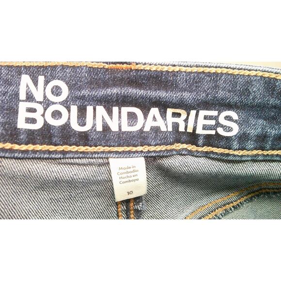 No Boundaries Women's 10 Cargo Jeans Wide Leg, Dark Wash - Picture 4 of 7